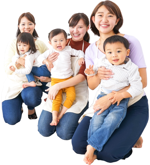 3組の親子の写真